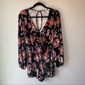 Show Me Your Mumu Velvet Kelsey Romper Floral Mix M